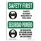 Signmission OSHA Glasses Required Area Bilingual 10in X 7in Rigid Plastic, 10" W, 7" H, Landscape OS-SF-P-710-L-10868 - alternate 1